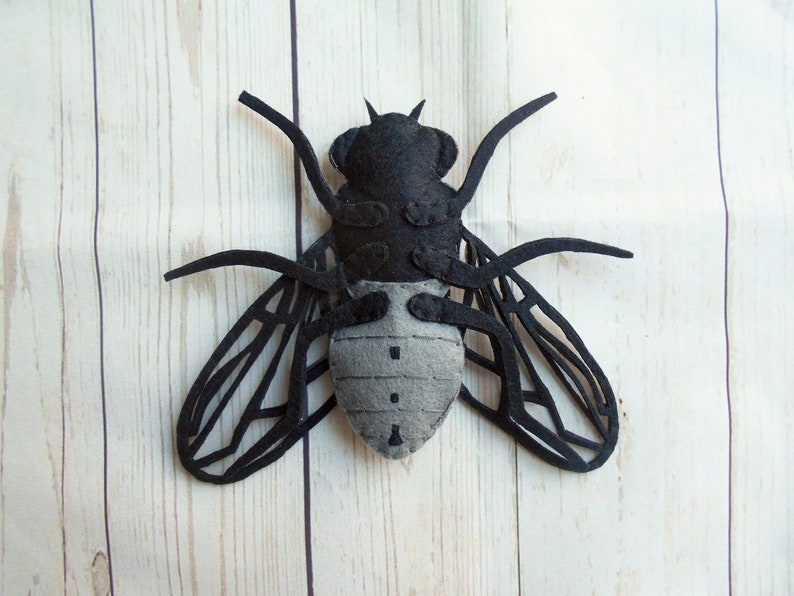 Felt Fly Realistic Felted Bugs Realistic House Fly Felted Fly Felt House Fly ...