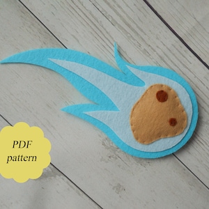 Comet PDF pattern Comet toy PDF felt pattern PDF sewing pattern for women Learn space oject Learning space object Educational toys Comets