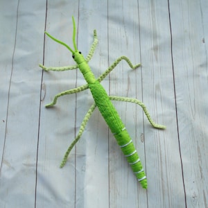 Realistische RIESEN Stickinsekten aus Filz Grün Goliath Stickinsekten Gefilzte Stickinsekten Entomologen Geschenk Lerninsekten und Käfer