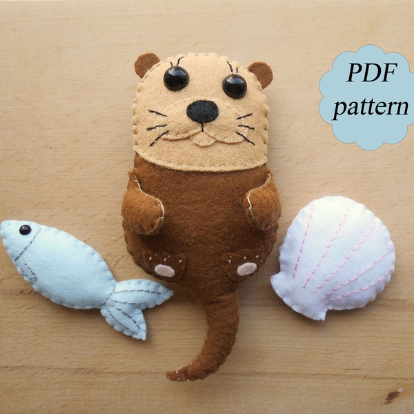 Felt Otter Pattern Pdf Etsy