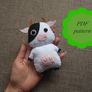 Farm animals PDF pattern Cow PDF pattern Felted cow felt cow PDF sewing pattern for women Felted animals Felt animals Stuffed farm animals