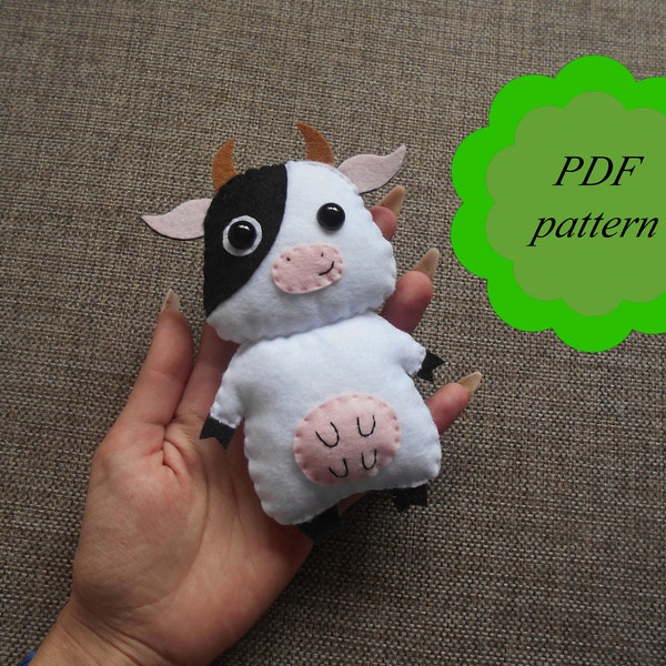Felt Cow Pattern Etsy