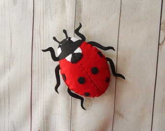 Ladybug realistic figures Ladybug figure Felt ladybug Felted ladybug Felt bug Felted bug Realistic ladybug beetle Entomogist gift Learn bugs