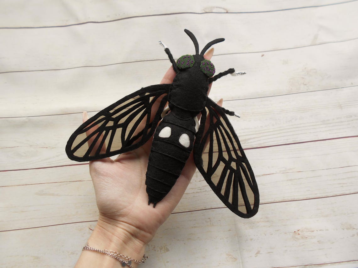 Felt Fly Realistic Black Soldier Fly Black Fly From Felt Realistic Black Fly ...
