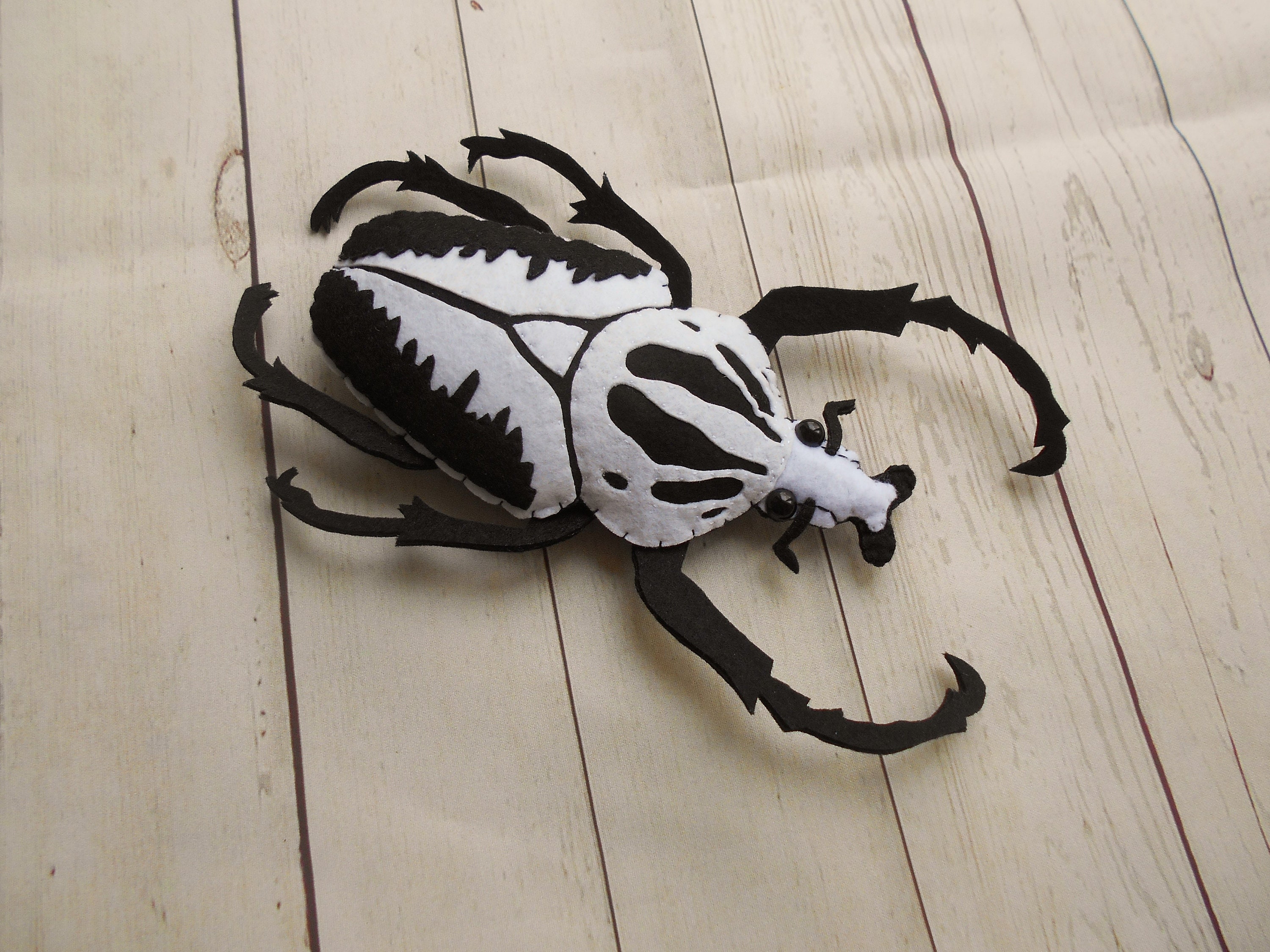 Realistic Goliath Beetle Felted Beetle Goliath Figurine Young