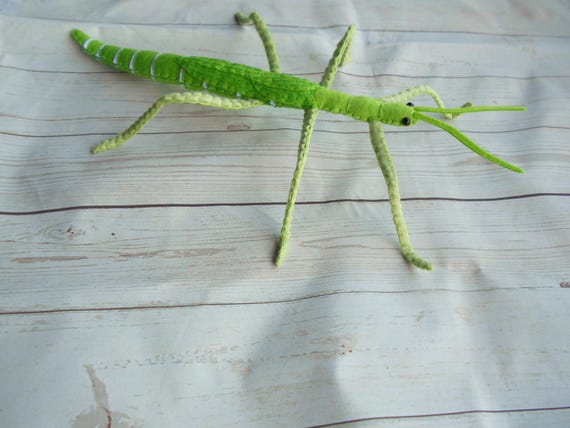 Realistic GIANT Stick Insect From Felt Green Goliath Stick Insect