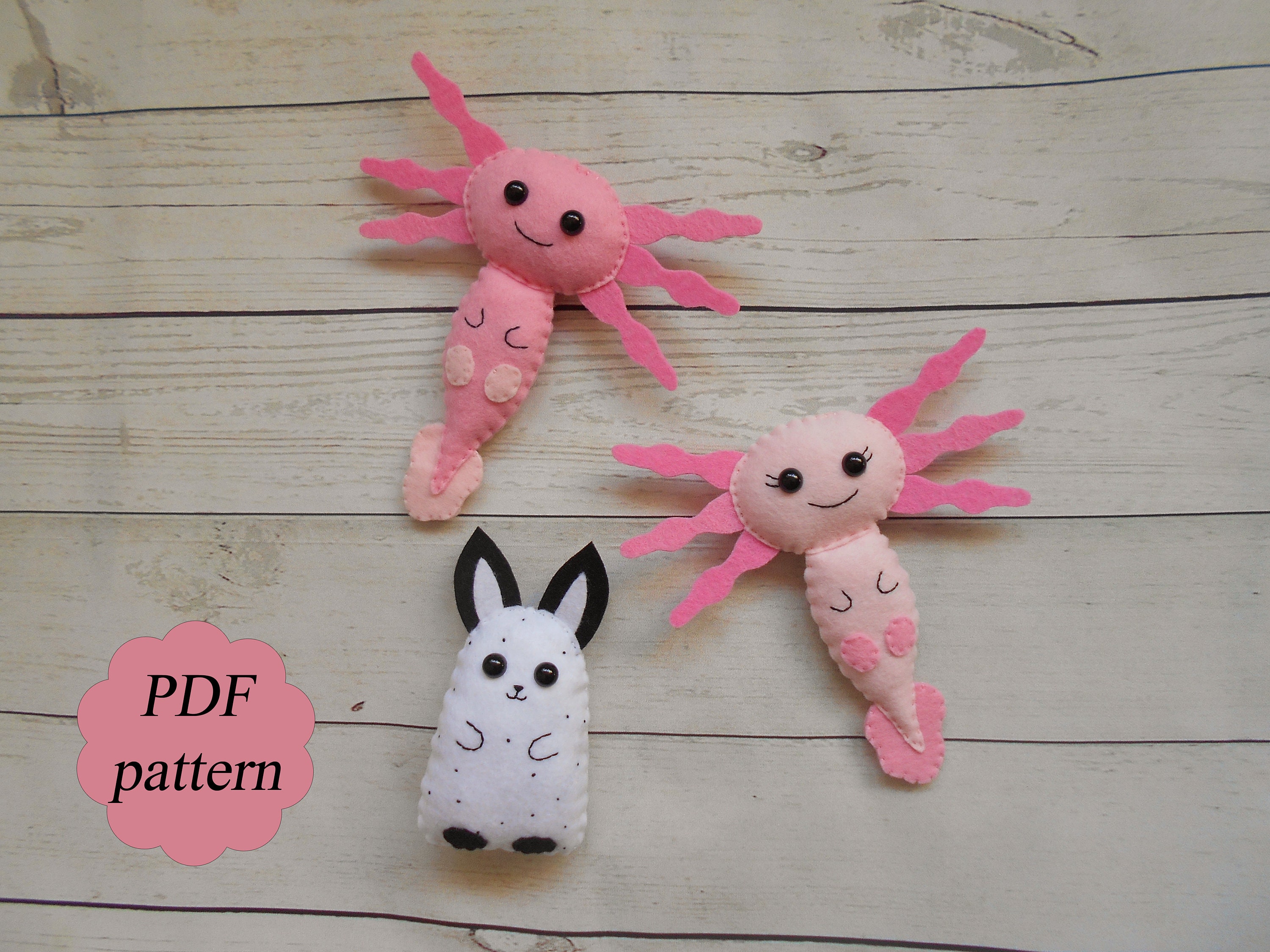 PDF Pattern Felt Axolotl Plush 