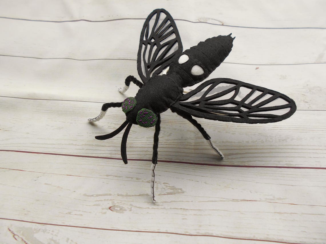 Felt Fly Realistic Black Soldier Fly Black Fly From Felt Realistic Black Fly ...