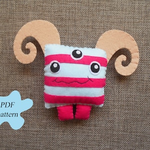 Monster pdf pattern Monster toy Funny monster PDF sewing pattern for women kids monster Halloween decor Cute monster felt monster