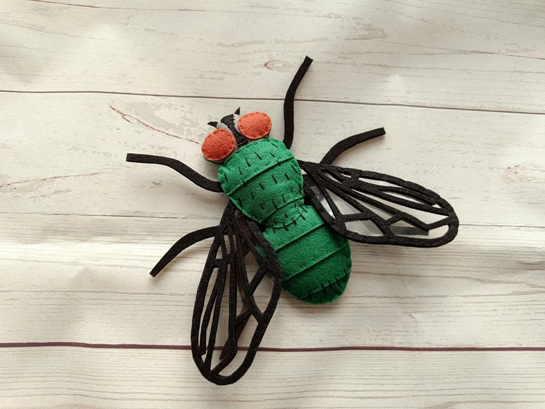 Felt Fly Greenbottle Fly From Felt Realistic Fly Figure Felted Green Fly ...