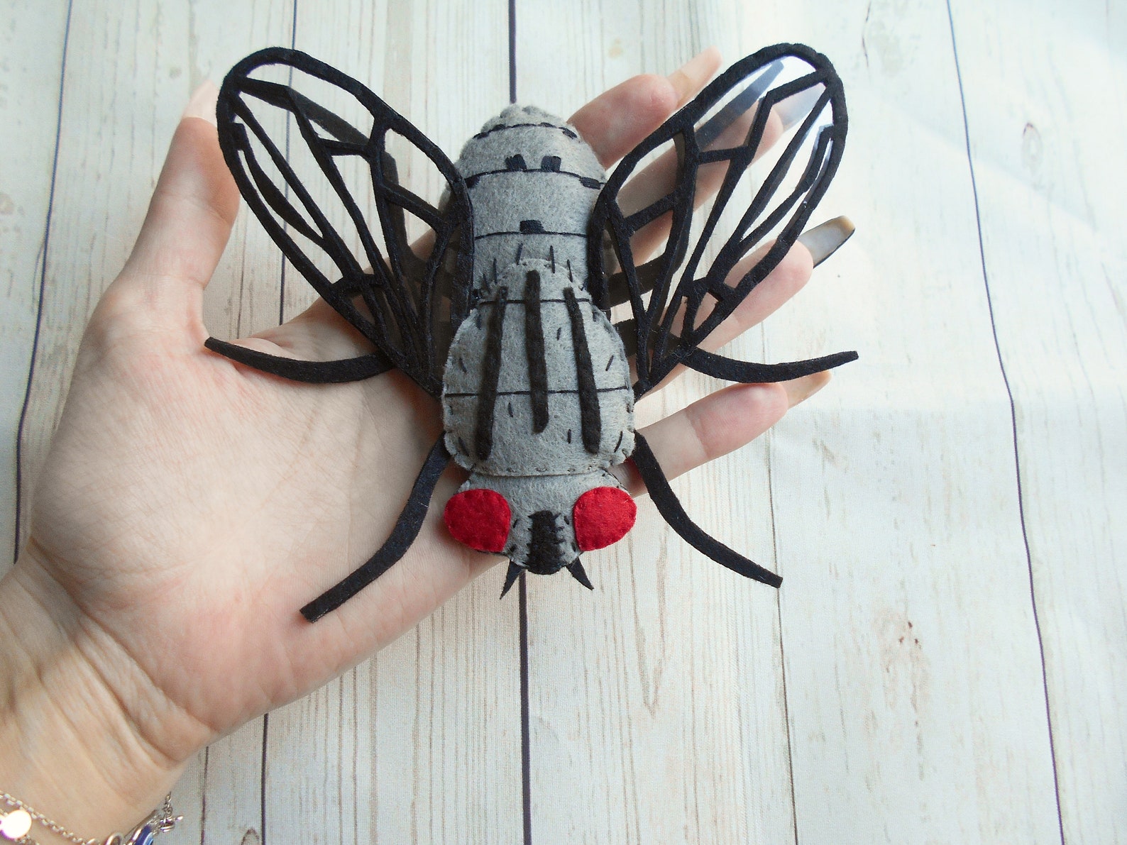 Felt Fly Realistic Felted Bugs Realistic House Fly Felted Fly Felt House Fly ...