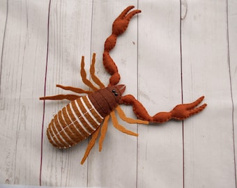Realistic Pseudoscorpion figure from felt Pseudoscorpion felted insect Learning bugs Learning insects Felted Arachnid Felt spider figure
