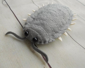 Realistic Roly Poly felted bug Funny isopod toy Felted Pill bug realistic figure Young naturalist gift Kids learning nature