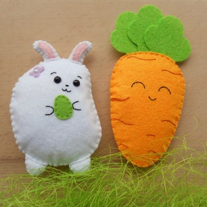 PDF Felt Pattern Bunny and Carrot PDF Pattern Easter Ornament Easter ...