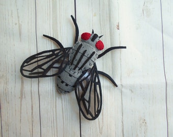 Realistic felted bugs Realistic house fly Felted fly Felt house fly Learn bugs and beetles Entomogist gift Kids learn nature