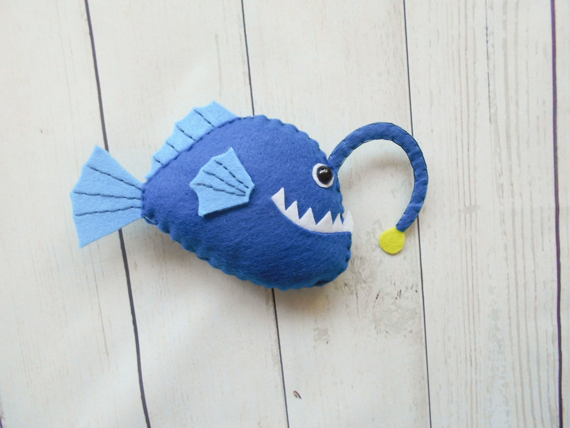 Angler Fish Toy Felted Angler Fish Felted Fish Learn Fish Etsy