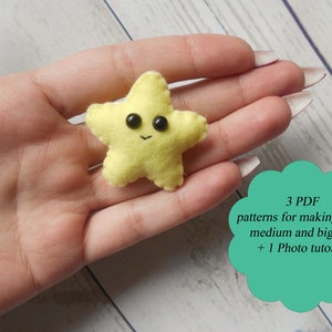 Pdf star pattern Star PDF pattern PDF sewing pattern for women Learn space Learning space Educational toys Star toy Felted star Plush star