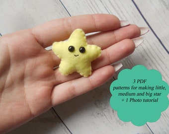 Pdf star pattern Star PDF pattern PDF sewing pattern for women Learn space Learning space Educational toys Star toy Felted star Plush star