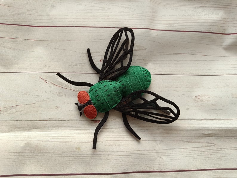 Felt Fly Greenbottle Fly From Felt Realistic Fly Figure Felted Green Fly ...