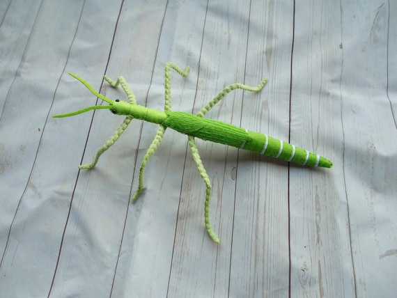 Realistic GIANT Stick Insect From Felt Green Goliath Stick Insect