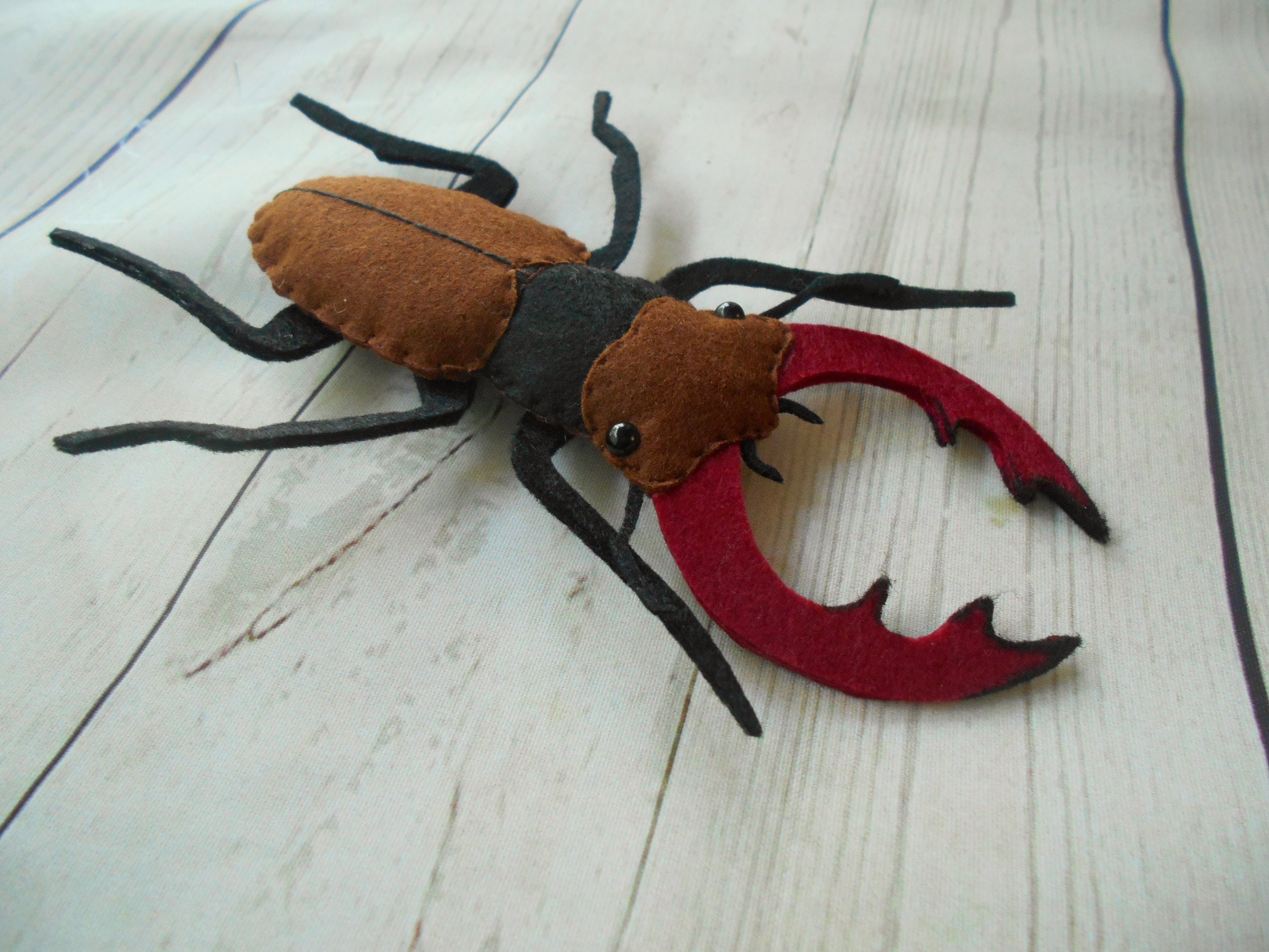 Realistic Stag Beetle Toy Felted Stag Beetle Figurine Learn pic pic