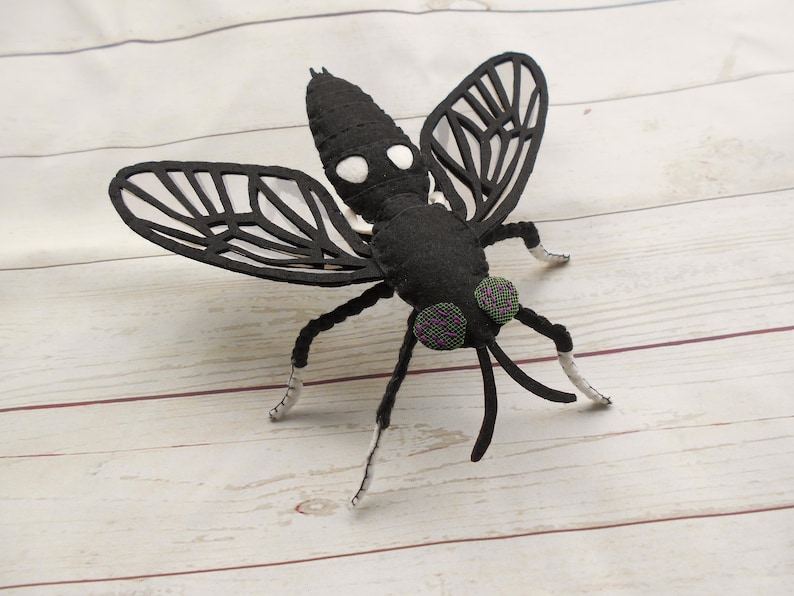 Felt Fly Realistic Black Soldier Fly Black Fly From Felt Realistic Black Fly ...