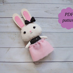 pdf sewing pattern for women PDF felt pattern PDF pattern bunny Easter bunny Plush bunny Felt bunny Eatser decor Bunny doll felt doll