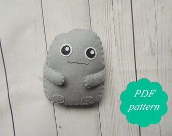 PDF monster pattern PDF sewing pattern for women PDF felt pattern Monster toy Cute monster Stony golem Halloween decor Kids halloween