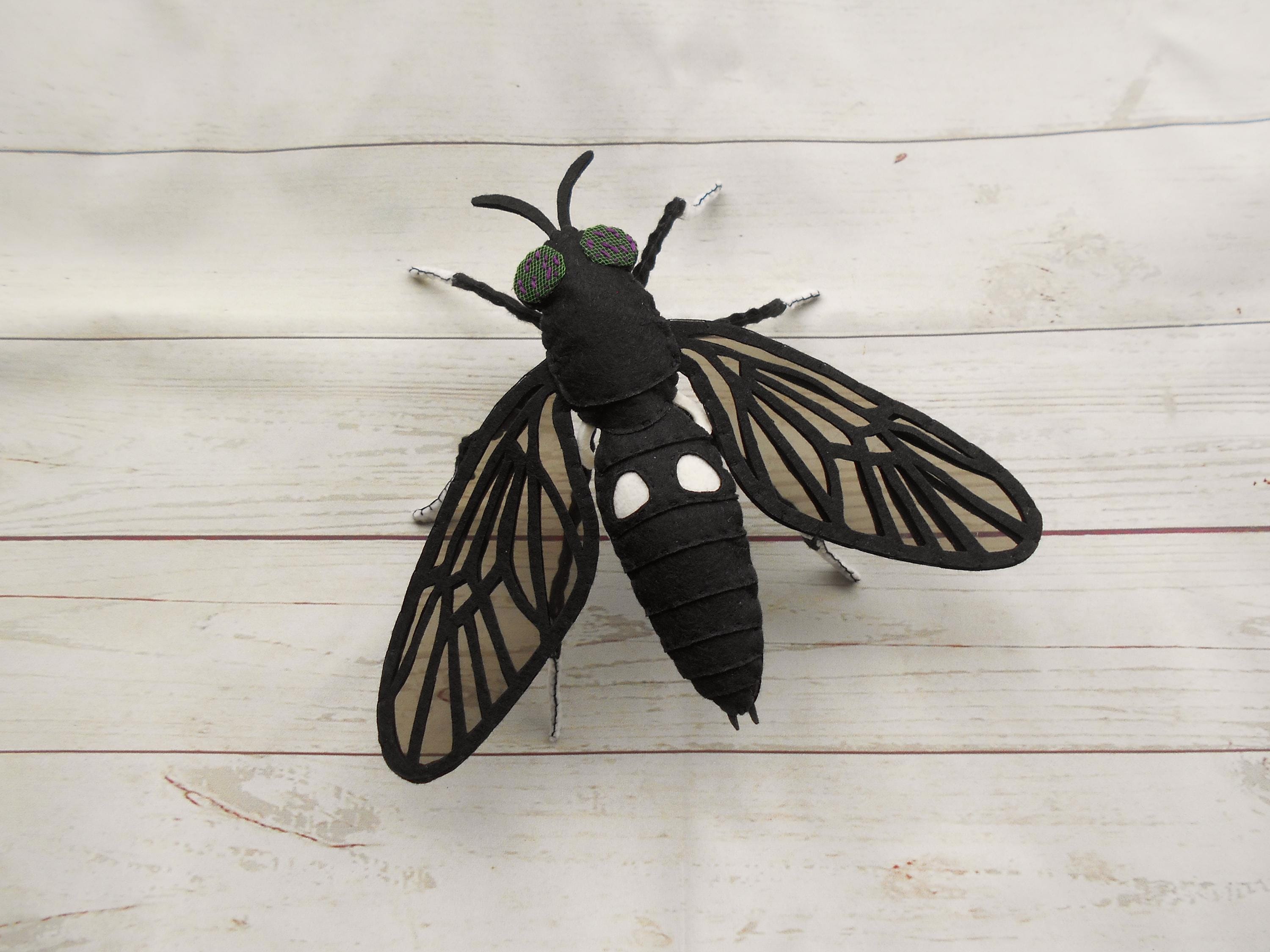 Felt Fly Realistic Black Soldier Fly Black Fly From Felt Realistic Black Fly ...