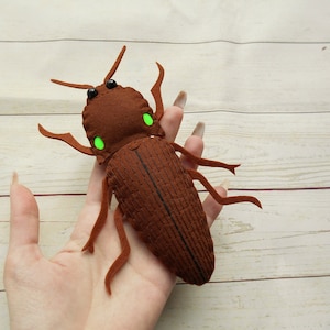 Realistic Fire Beetle - Pyrophorus Plush Fire Beetle Bright Fire Insect ...