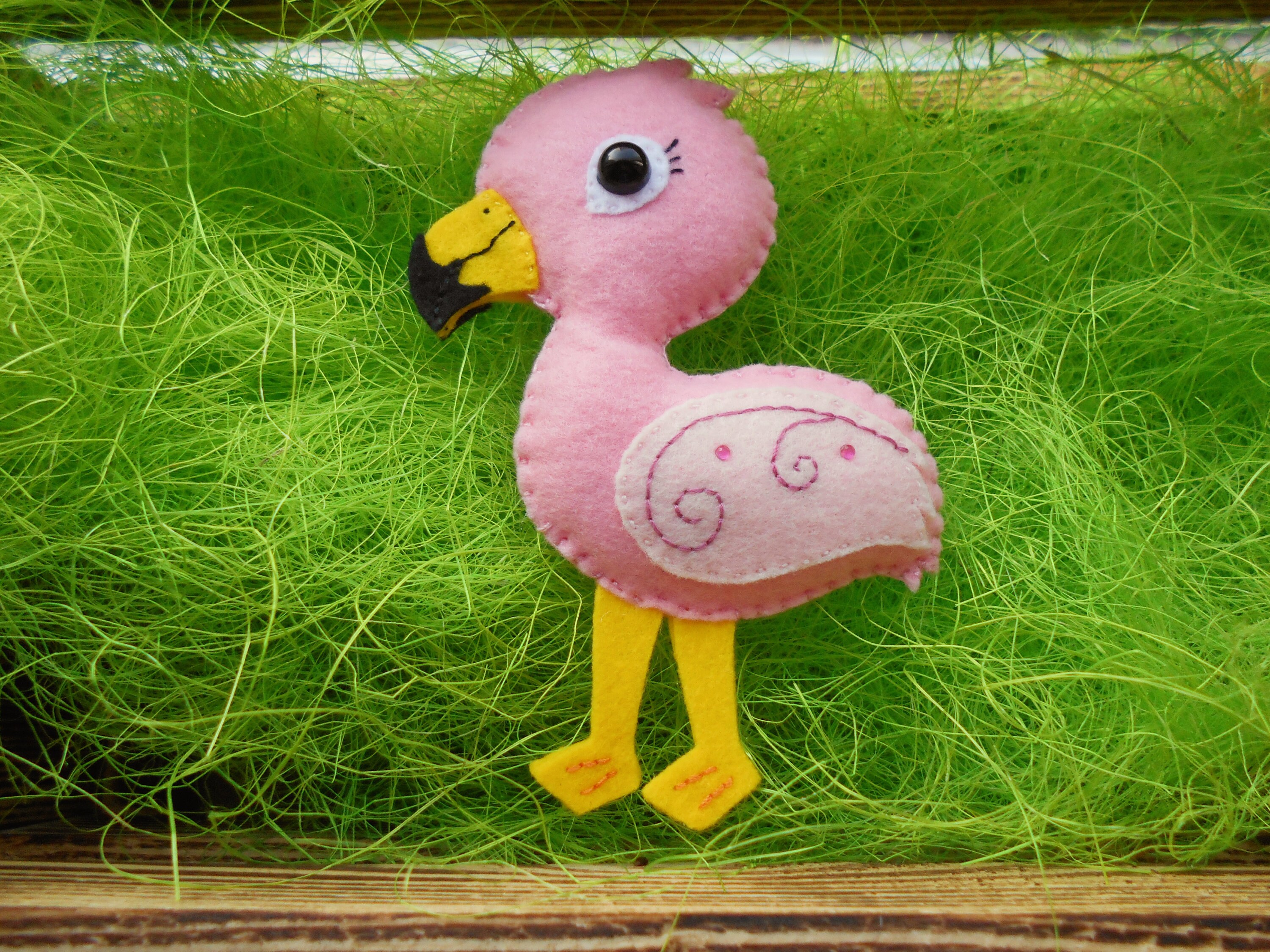 Felted Flamingo Tropical Bird Toy Felted Animals Plush Etsy