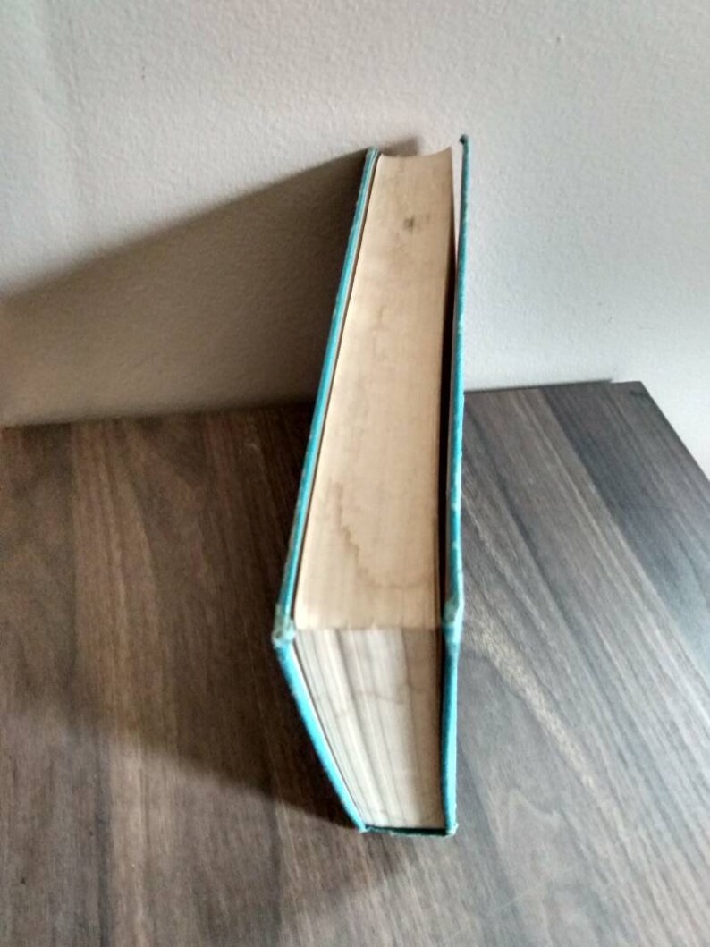 K&ouml;nnte beinhalten: Ein blaues Hardcover-Buch mit wei&szlig;em R&uuml;cken und leicht abgenutztem Einband.