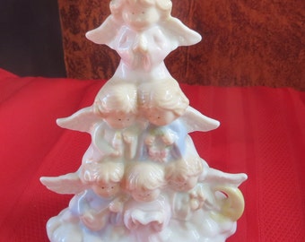 Ceramic Porcelain  Angel Tree Light Electric table lamp Christmas decoration tree