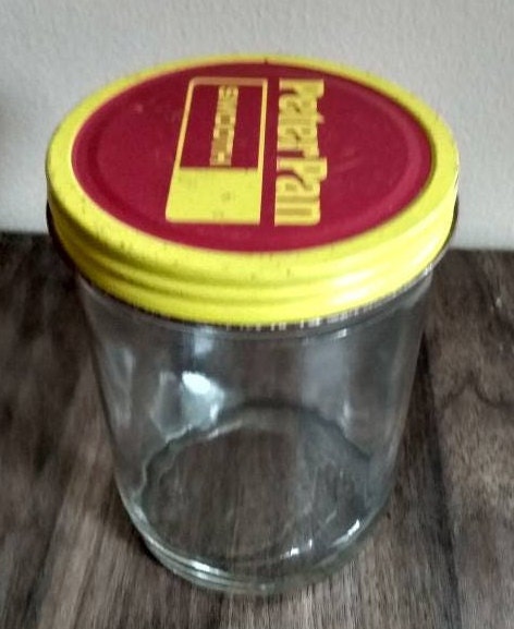 Vintage Peter Pan Peanut Butter Jar Glass Jar With Metal Lid Smooth ...
