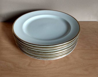 White & Gold The Cellar Porcelain Gold-Tone Accent Stripe Appetizer Plate