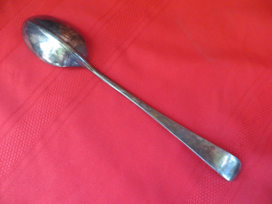 Vintage Leonard Silverplate Serving Spoon Made in Italy Etsy
