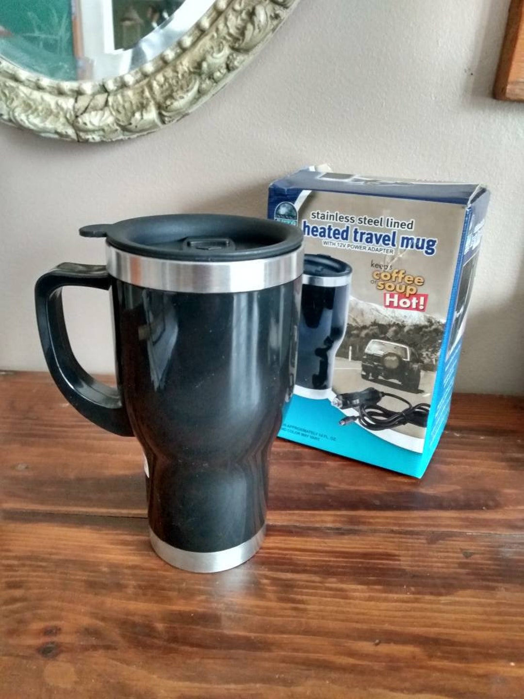 Stainless Steel Travel Mug with Handle, 14oz - Virginia Boys Kitchens