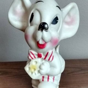 1953 Dreamland creations Inc vintage mouse with cheese squeaky toy vintage baby toy