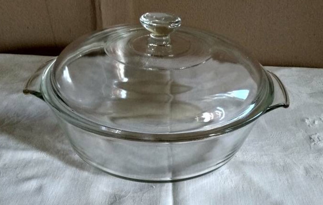 Anchor Hocking Casserole Dish 437 With Lid Fire King Clear Etsy