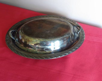 Vintage 1930s WM Rogers and son spring flower number 2012 serving dish silver plated dining collectible