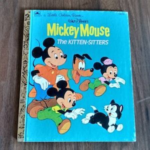 Mickey mouse the kitten sitters a little golden book Walt Disney 1976 children&#39;s book