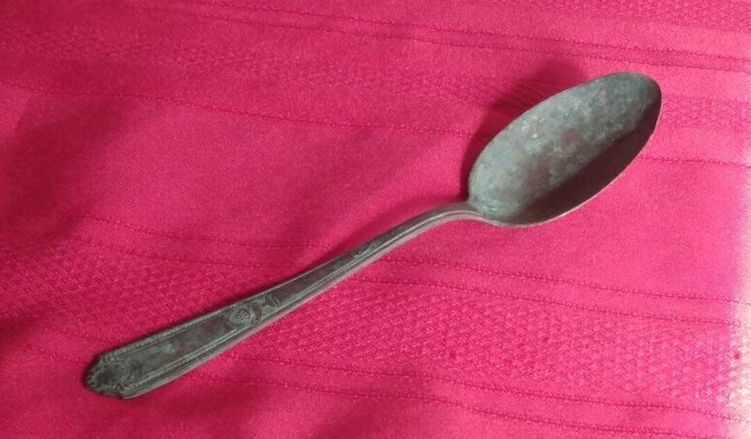 Antique Regal Pure Silver Plate Serving Spoon Copper Etsy