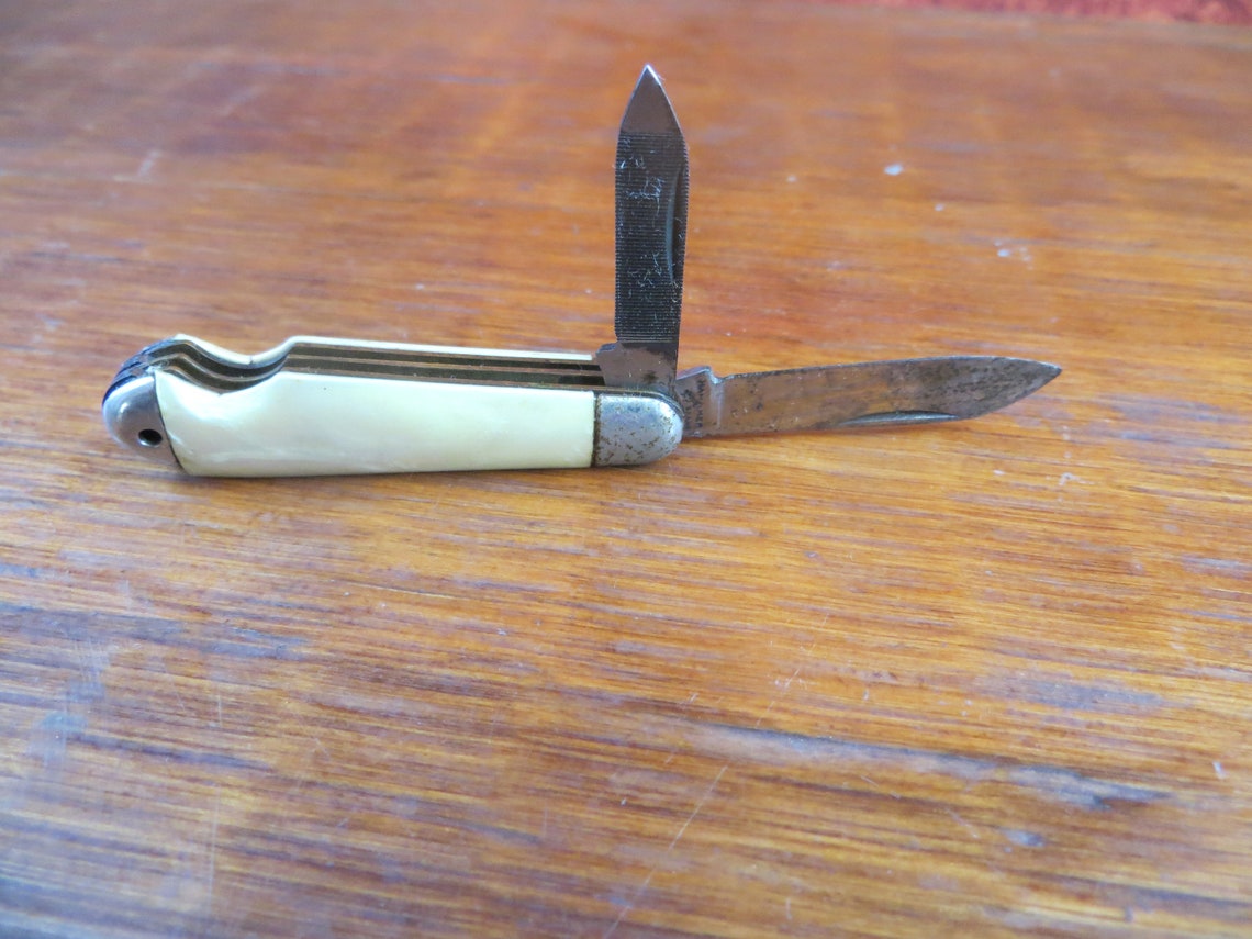 Vintage Hammer Brand Folding Pocket Knife Mother of Peril Etsy