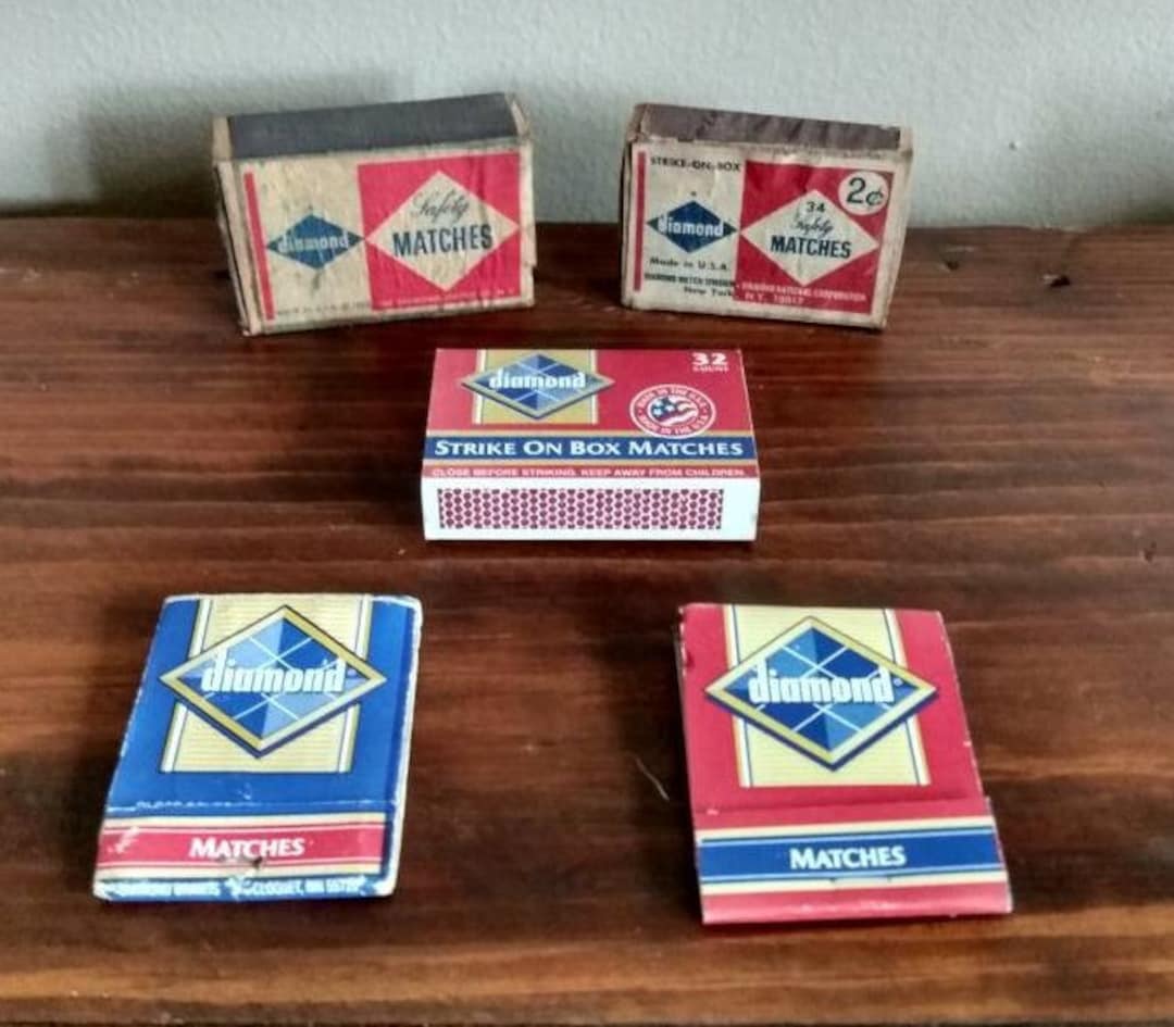 Vintage Diamond Safety Matches and Matchbook Matches Rare Etsy