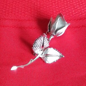Rose brooch silver tone Giovanni 1960s rose pin Vintage