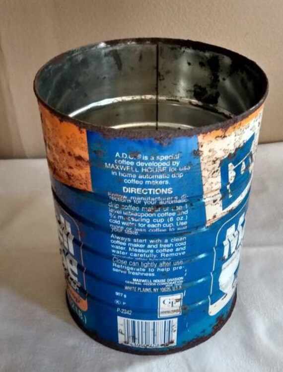 Maxwell House Coffee Can 32 Oz Collectible Coffee Tin A.D.C. Empty