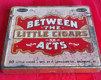 Vintage between the acts little cigars tin