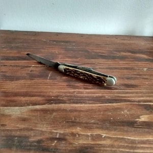Kutmaster 3 Blade Jack Knife Utica NY USA Vintage Jigged Bone Folding Pocket Knife