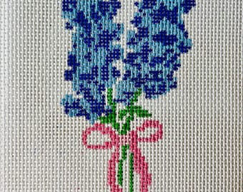 Bluebonnet needlepoint canvas Hand Painted