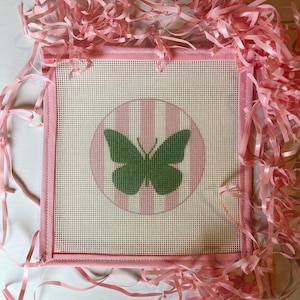 Toile rayée papillon -